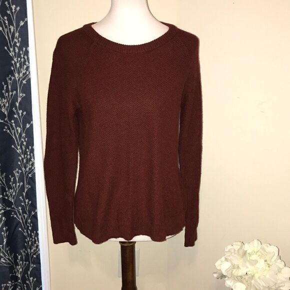 Madewell Province Cross-Back Sweater Burgundy - Picture 1 of 7